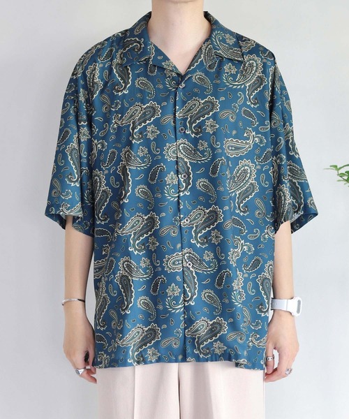 JUNRED(ジュンレッド)の「Mr.SZK × JUNRed / ペイズリープリントハーフスリーブシャツ(シャツ/ブラウス・メンズ・ブラック/グリーン・M/L/S)」の14枚目の写真