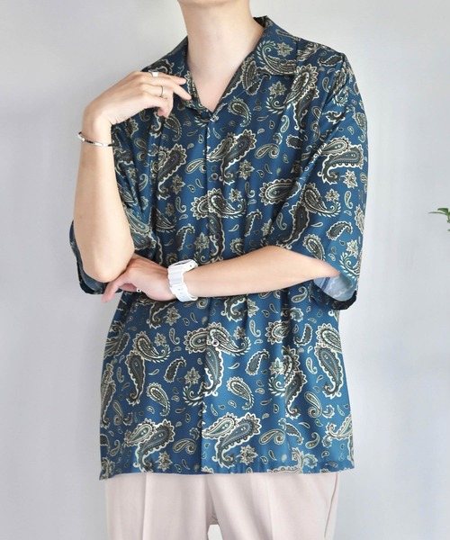 JUNRED(ジュンレッド)の「Mr.SZK × JUNRed / ペイズリープリントハーフスリーブシャツ(シャツ/ブラウス・メンズ・ブラック/グリーン・M/L/S)」の15枚目の写真