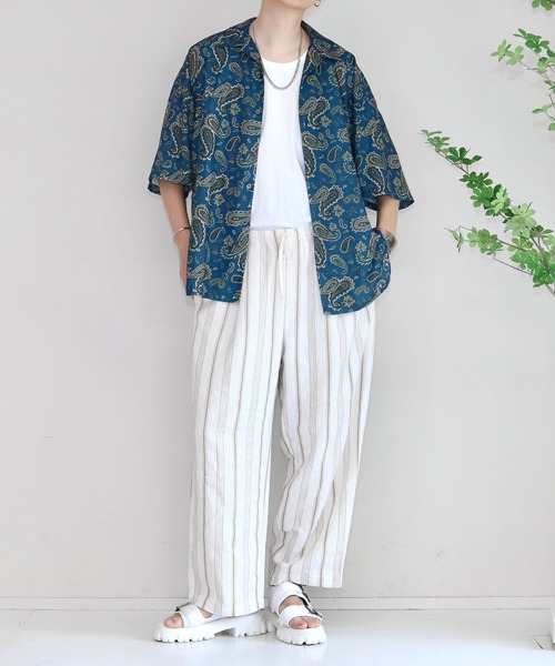 JUNRED(ジュンレッド)の「Mr.SZK × JUNRed / ペイズリープリントハーフスリーブシャツ(シャツ/ブラウス・メンズ・ブラック/グリーン・M/L/S)」の21枚目の写真