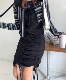 ギャザーシャーリングキャミソールワンピース