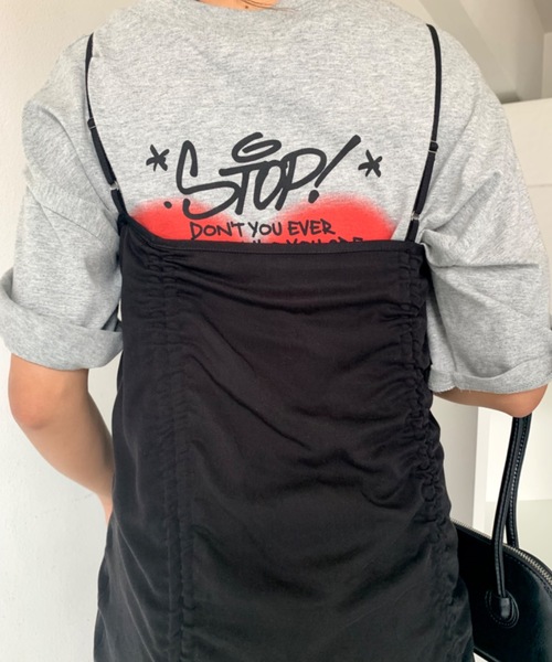 SHAGGIE（シャギー）の「ギャザーシャーリングキャミソールワンピース（ワンピース・レディース・ブラック/グレー・FREE）」の16枚目の写真