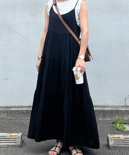 iam official でかかっ フレアワンピース amiur ティアードワンピース 