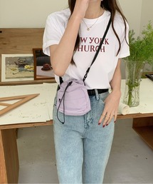 巾着型多ポケットミニショルダーバッグ