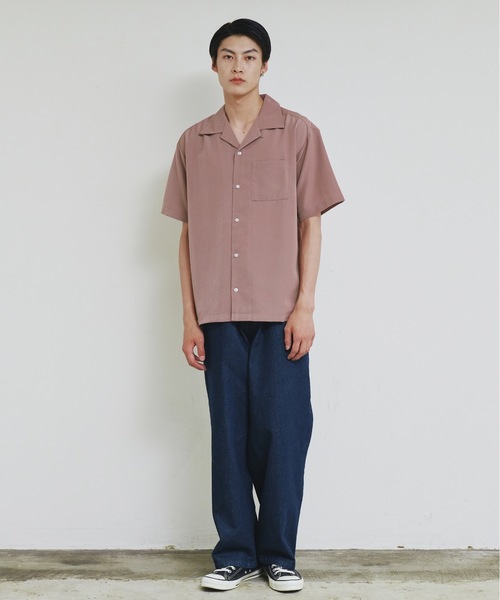 Magine(マージン)の「【SELECT】IR:PE オープンカラー 半袖 シャツ(シャツ/ブラウス・メンズ・モカ/ホワイト/グリーン/ブラック/グレイッシュベージュ・M/L/XL)」の10枚目の写真