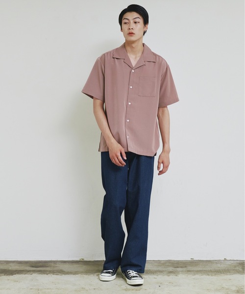 Magine(マージン)の「【SELECT】IR:PE オープンカラー 半袖 シャツ(シャツ/ブラウス・メンズ・モカ/ホワイト/グリーン/ブラック/グレイッシュベージュ・M/L/XL)」の16枚目の写真