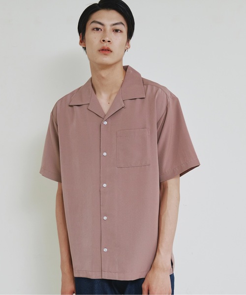 Magine(マージン)の「【SELECT】IR:PE オープンカラー 半袖 シャツ(シャツ/ブラウス・メンズ・モカ/ホワイト/グリーン/ブラック/グレイッシュベージュ・M/L/XL)」の7枚目の写真