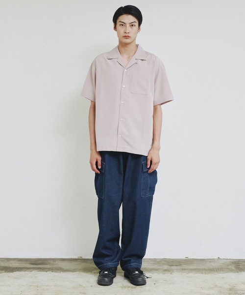 Magine(マージン)の「【SELECT】IR:PE オープンカラー 半袖 シャツ(シャツ/ブラウス・メンズ・モカ/ホワイト/グリーン/ブラック/グレイッシュベージュ・M/L/XL)」の17枚目の写真