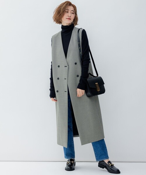 2WAY⭐23区 S　ガンクラブチェック ロングジレ（ジャンパースカートにも） 23区（ニジュウサンク）の「ガンクラブチェック ロング ジレ（その他