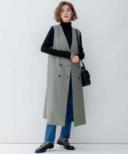 23区（ニジュウサンク）の「ガンクラブチェック ロング ジレ（その他