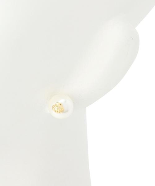 green label relaxing(グリーンレーベルリラクシング)の「GC シェル&パール/ピアス◆(ピアス(両耳用)・レディース・ホワイト・フリー)」の5枚目の写真