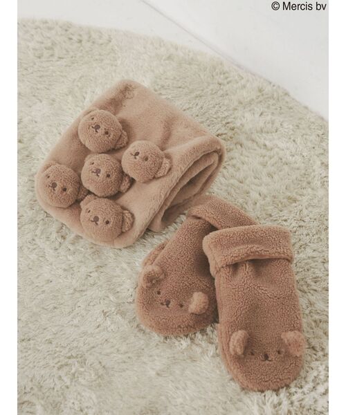 merry jenny(メリージェニー)の「mocomoco boris mitten(手袋・レディース・ブラウン・FREE)」の4枚目の写真