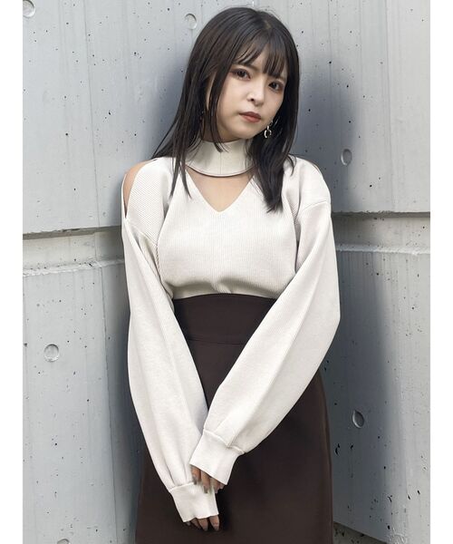 MURUA(ムルーア)の「チョーカーニット(ニット/セーター・レディース・アイボリー/グリーン/パープル/ブラック・FREE)」の20枚目の写真
