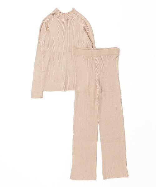 Chick(チック)の「リブニットトップス+パンツセット(セットアップ・レディース・モカ/ブラック/ベージュ・M/S/L)」の6枚目の写真