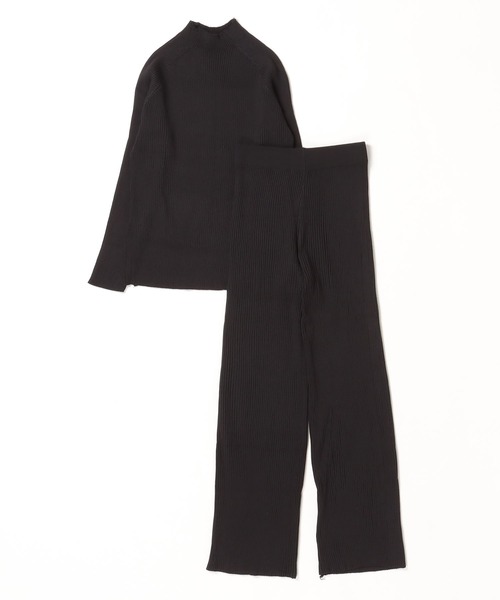 Chick(チック)の「リブニットトップス+パンツセット(セットアップ・レディース・モカ/ブラック/ベージュ・M/S/L)」の7枚目の写真