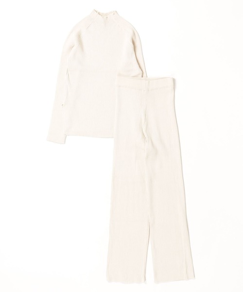 Chick(チック)の「リブニットトップス+パンツセット(セットアップ・レディース・モカ/ブラック/ベージュ・M/S/L)」の8枚目の写真