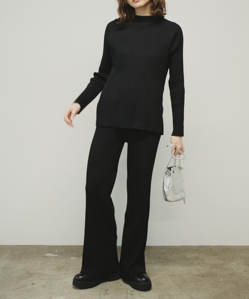 Chick(チック)の「リブニットトップス+パンツセット(セットアップ・レディース・モカ/ブラック/ベージュ・M/S/L)」の22枚目の写真