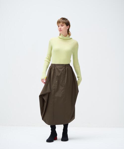 LANVIN en Bleu（ランバンオンブルー）の「アシンメドレープゴムスカート（スカート・レディース・カーキ/ブラック・38/36）」の7枚目の写真