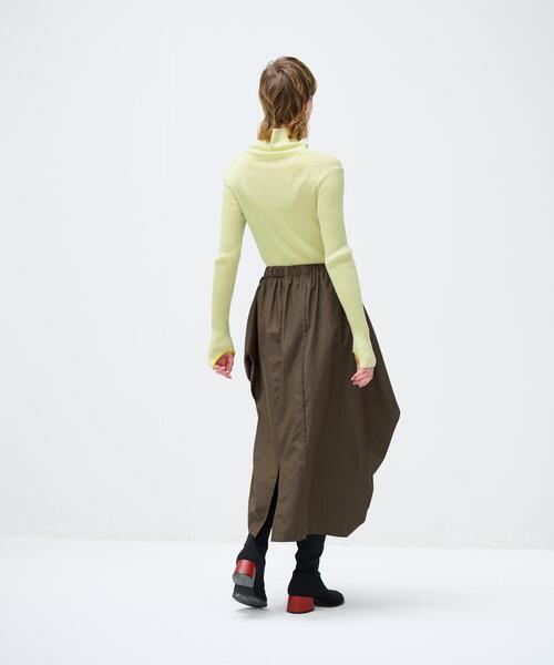 LANVIN en Bleu（ランバンオンブルー）の「アシンメドレープゴムスカート（スカート・レディース・カーキ/ブラック・38/36）」の10枚目の写真