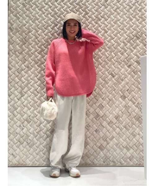 LOULOU WILLOUGHBY(ルルウィルビー)の「【LOULOU WILLOUGHBY】カシミヤブレンド両畦プルオーバー(ニット/セーター・レディース・ピンク/オフホワイト/ブラック・2)」の12枚目の写真