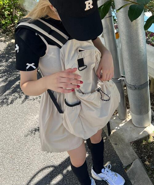 WC（ダブル シー）の「ナイロンバックパック（バックパック/リュック・レディース・ベージュ/ブラック・FREE）」の9枚目の写真