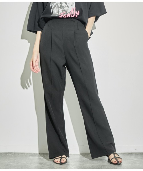 ANAP（アナップ）の「センタータックセミワイドパンツ【セットアップ対応】（その他パンツ・レディース・ベージュ/グレー/ブラック・FREE）」の2枚目の写真