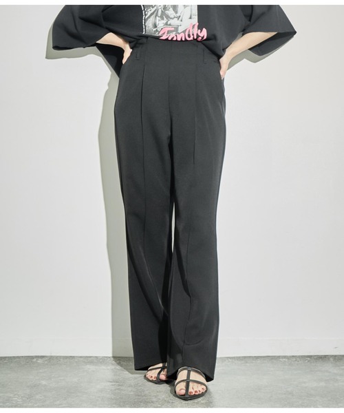 ANAP（アナップ）の「センタータックセミワイドパンツ【セットアップ対応】（その他パンツ・レディース・ベージュ/グレー/ブラック・FREE）」の5枚目の写真