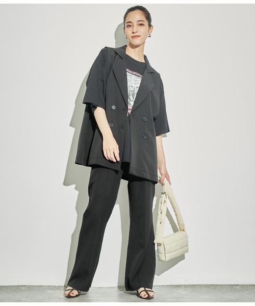 ANAP（アナップ）の「センタータックセミワイドパンツ【セットアップ対応】（その他パンツ・レディース・ベージュ/グレー/ブラック・FREE）」の6枚目の写真