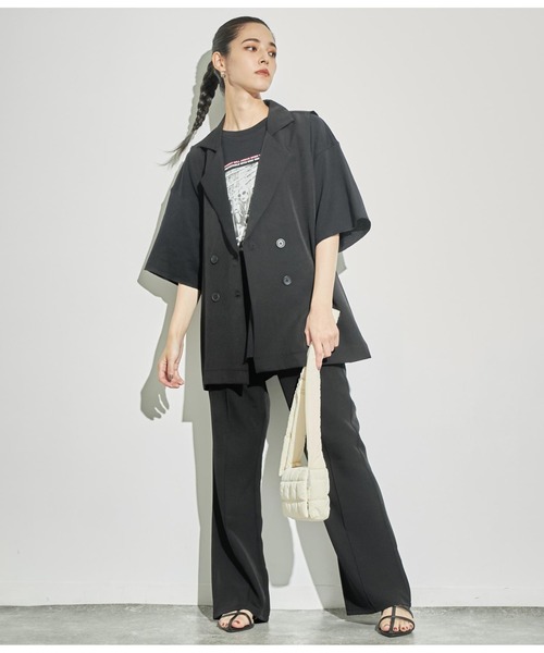 ANAP（アナップ）の「センタータックセミワイドパンツ【セットアップ対応】（その他パンツ・レディース・ベージュ/グレー/ブラック・FREE）」の7枚目の写真