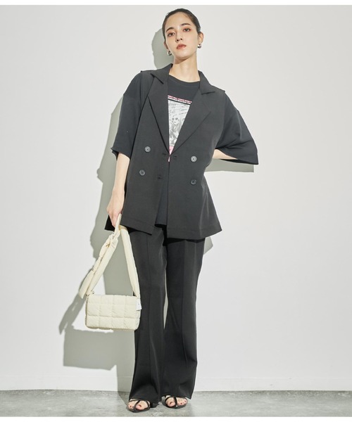 ANAP（アナップ）の「センタータックセミワイドパンツ【セットアップ対応】（その他パンツ・レディース・ベージュ/グレー/ブラック・FREE）」の9枚目の写真