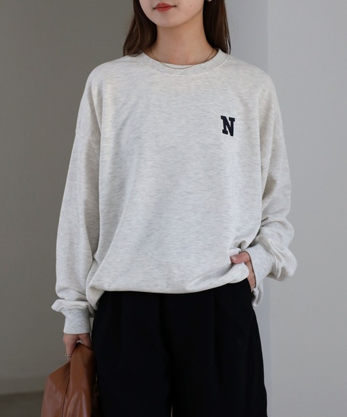 Riberry（リベリー）の「前後イニシャルロゴ刺繍スウェット（スウェット・レディース・チャコールグレー/アイボリー/オートミール・FREE）」の11枚目の写真