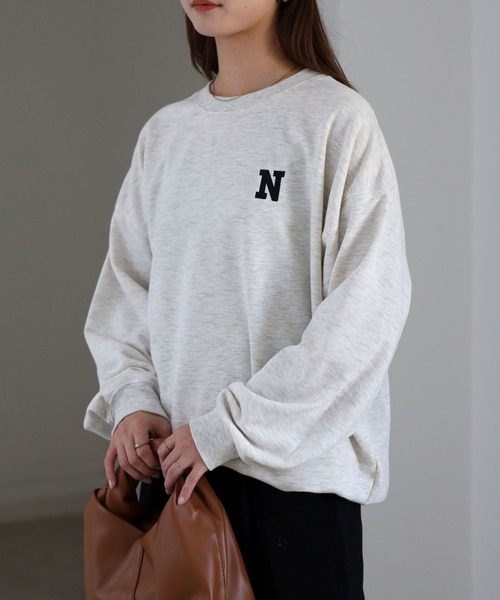 Riberry（リベリー）の「前後イニシャルロゴ刺繍スウェット（スウェット・レディース・チャコールグレー/アイボリー/オートミール・FREE）」の19枚目の写真