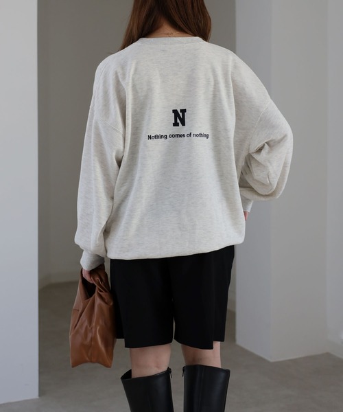 Riberry（リベリー）の「前後イニシャルロゴ刺繍スウェット（スウェット・レディース・チャコールグレー/アイボリー/オートミール・FREE）」の12枚目の写真