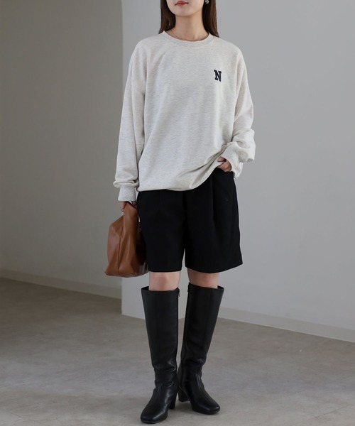 Riberry（リベリー）の「前後イニシャルロゴ刺繍スウェット（スウェット・レディース・チャコールグレー/アイボリー/オートミール・FREE）」の20枚目の写真