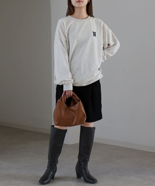 Riberry（リベリー）の「前後イニシャルロゴ刺繍スウェット（スウェット・レディース・チャコールグレー/アイボリー/オートミール・FREE）」の9枚目の写真