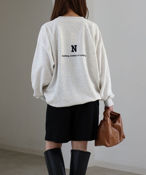 Riberry（リベリー）の「前後イニシャルロゴ刺繍スウェット（スウェット・レディース・チャコールグレー/アイボリー/オートミール・FREE）」の21枚目の写真