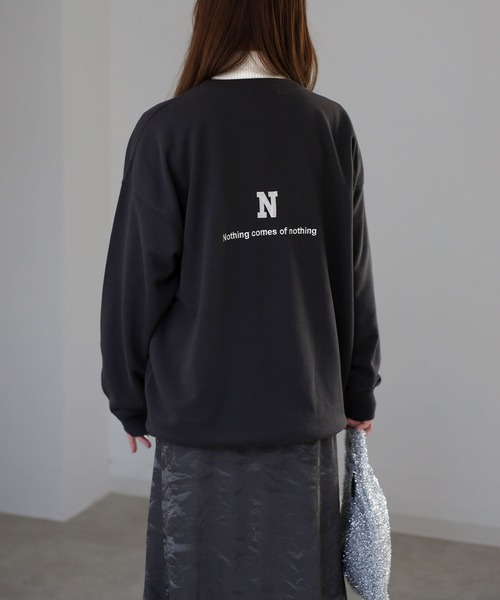 Riberry（リベリー）の「前後イニシャルロゴ刺繍スウェット（スウェット・レディース・チャコールグレー/アイボリー/オートミール・FREE）」の14枚目の写真