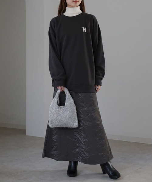 Riberry（リベリー）の「前後イニシャルロゴ刺繍スウェット（スウェット・レディース・チャコールグレー/アイボリー/オートミール・FREE）」の15枚目の写真