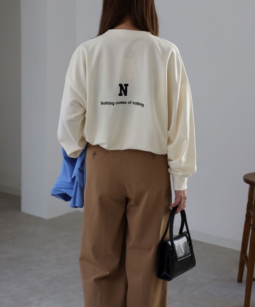 Riberry（リベリー）の「前後イニシャルロゴ刺繍スウェット（スウェット・レディース・チャコールグレー/アイボリー/オートミール・FREE）」の6枚目の写真