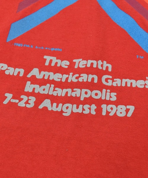 VINTAGE(ヴィンテージ)の「【ヴィンテージ古着】80's ヴィンテージプリントTシャツ USA製 THE TENTH PAN AMERICAN GAMES(Tシャツ/カットソー・メンズ・レッド・LARGE)」の6枚目の写真