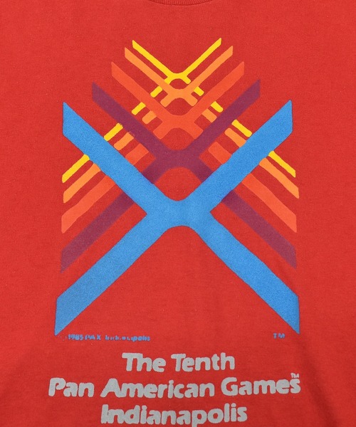VINTAGE(ヴィンテージ)の「【ヴィンテージ古着】80's ヴィンテージプリントTシャツ USA製 THE TENTH PAN AMERICAN GAMES(Tシャツ/カットソー・メンズ・レッド・LARGE)」の7枚目の写真