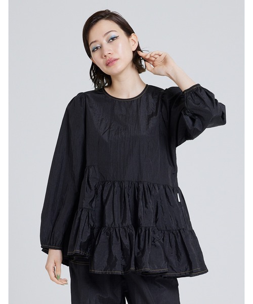 Little sunny bite(リトルサニーバイト)の「《Little sunny bite》Nylon frill dress(ワンピース・レディース・ホワイト/オレンジ/ブラック/グリーン・SMALL)」の2枚目の写真
