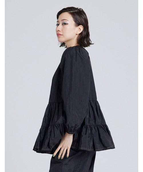 Little sunny bite(リトルサニーバイト)の「《Little sunny bite》Nylon frill dress(ワンピース・レディース・ホワイト/オレンジ/ブラック/グリーン・SMALL)」の5枚目の写真