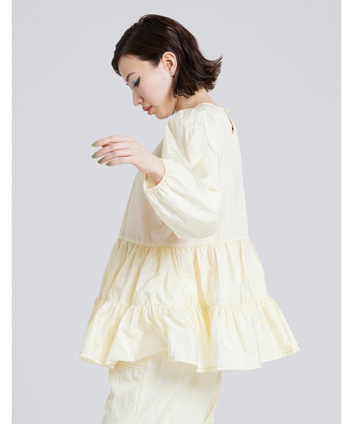 Little sunny bite(リトルサニーバイト)の「《Little sunny bite》Nylon frill dress(ワンピース・レディース・ホワイト/オレンジ/ブラック/グリーン・SMALL)」の13枚目の写真