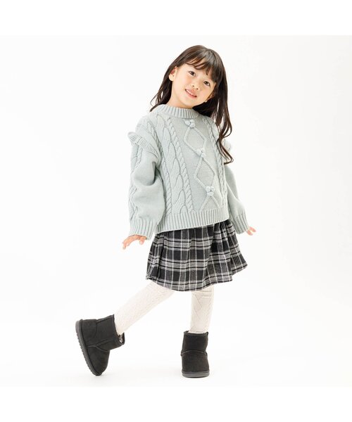 Seraph（セラフ）の「【マシンウォッシャブル】ケーブルセーター（ニット/セーター・キッズ・ベビーピンク/アイボリー/ブラウン/ラベンダー/ミント・130/90/140/95/80/100/110/120）」の6枚目の写真
