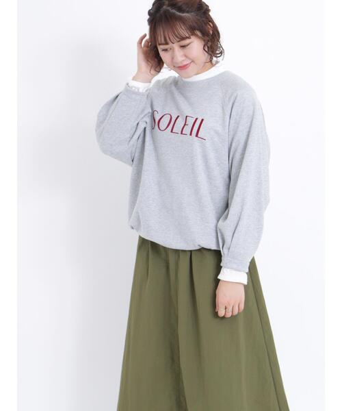 Samansa Mos2（サマンサ モスモス）の「【吸水速乾】ふんわりスリーブドロストスウェット（Tシャツ/カットソー・レディース・グリーン/トップグレー/ネイビー/キナリ・F）」の6枚目の写真