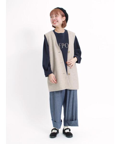 Samansa Mos2（サマンサ モスモス）の「【吸水速乾】ふんわりスリーブドロストスウェット（Tシャツ/カットソー・レディース・グリーン/トップグレー/ネイビー/キナリ・F）」の15枚目の写真