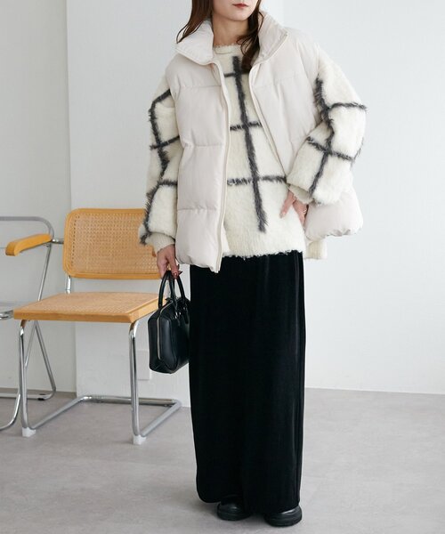 リバイバル/WEB限定】スタンドカラーフェイクダウンベスト（ベスト