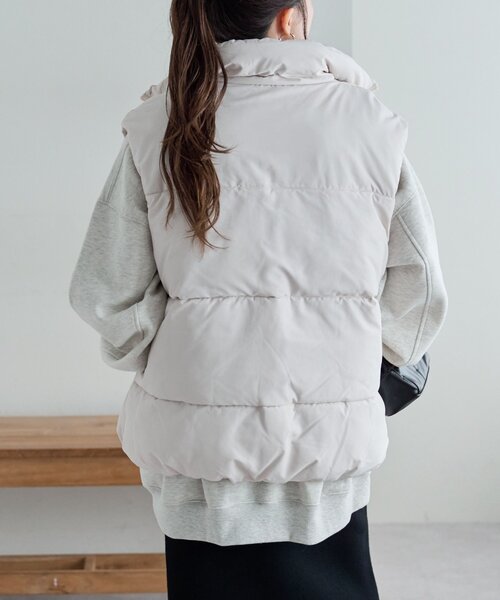 リバイバル/WEB限定】スタンドカラーフェイクダウンベスト（ベスト