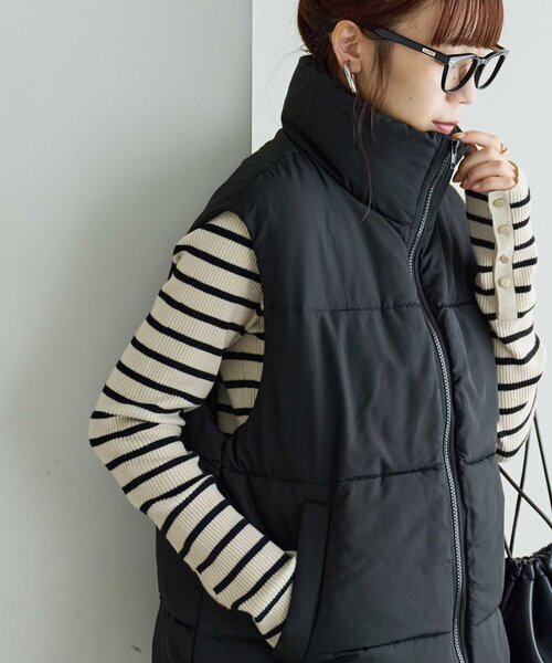 リバイバル/WEB限定】スタンドカラーフェイクダウンベスト（ベスト
