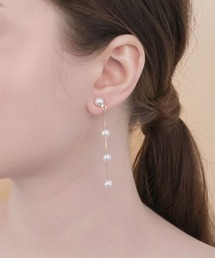 ４連パール ロングピアス